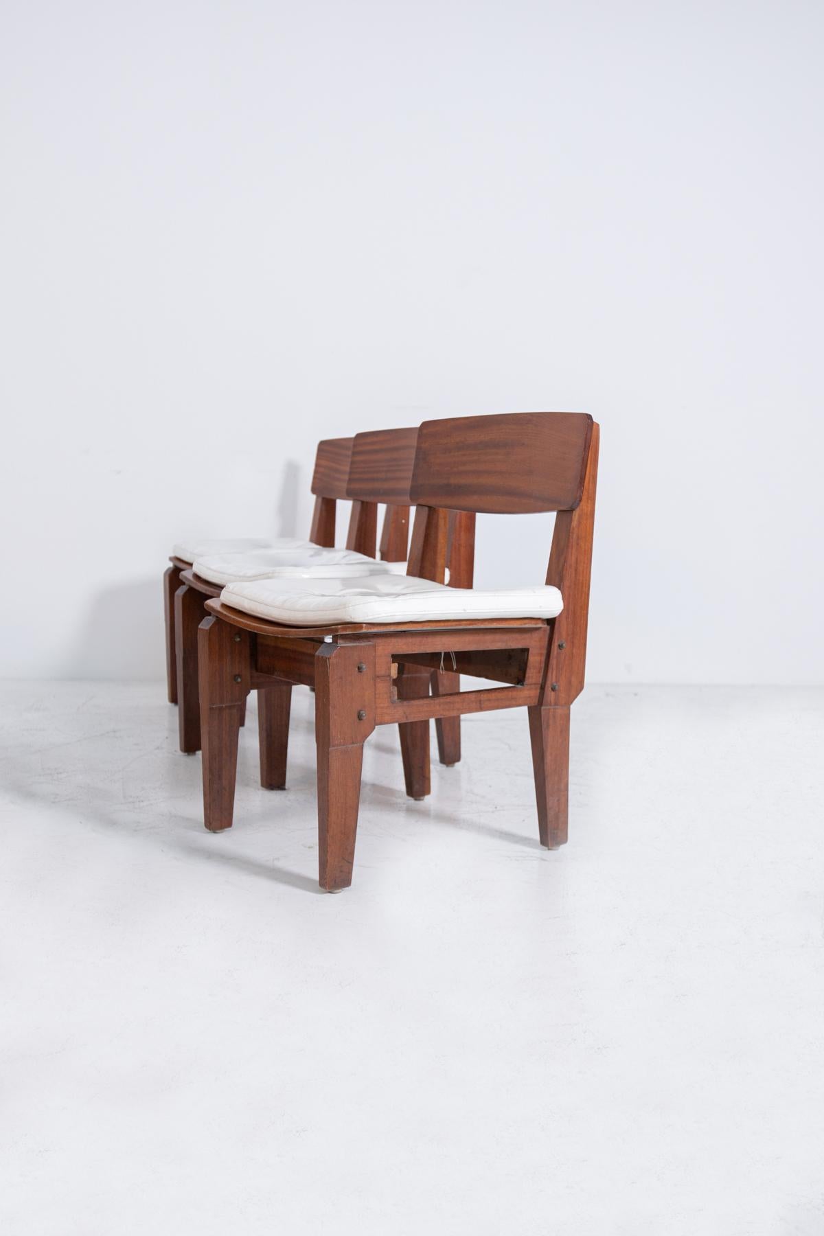 Set of Six Italian Chairs by Arch. Vito Sangirardi for Pallante shop, Bari For Sale 10