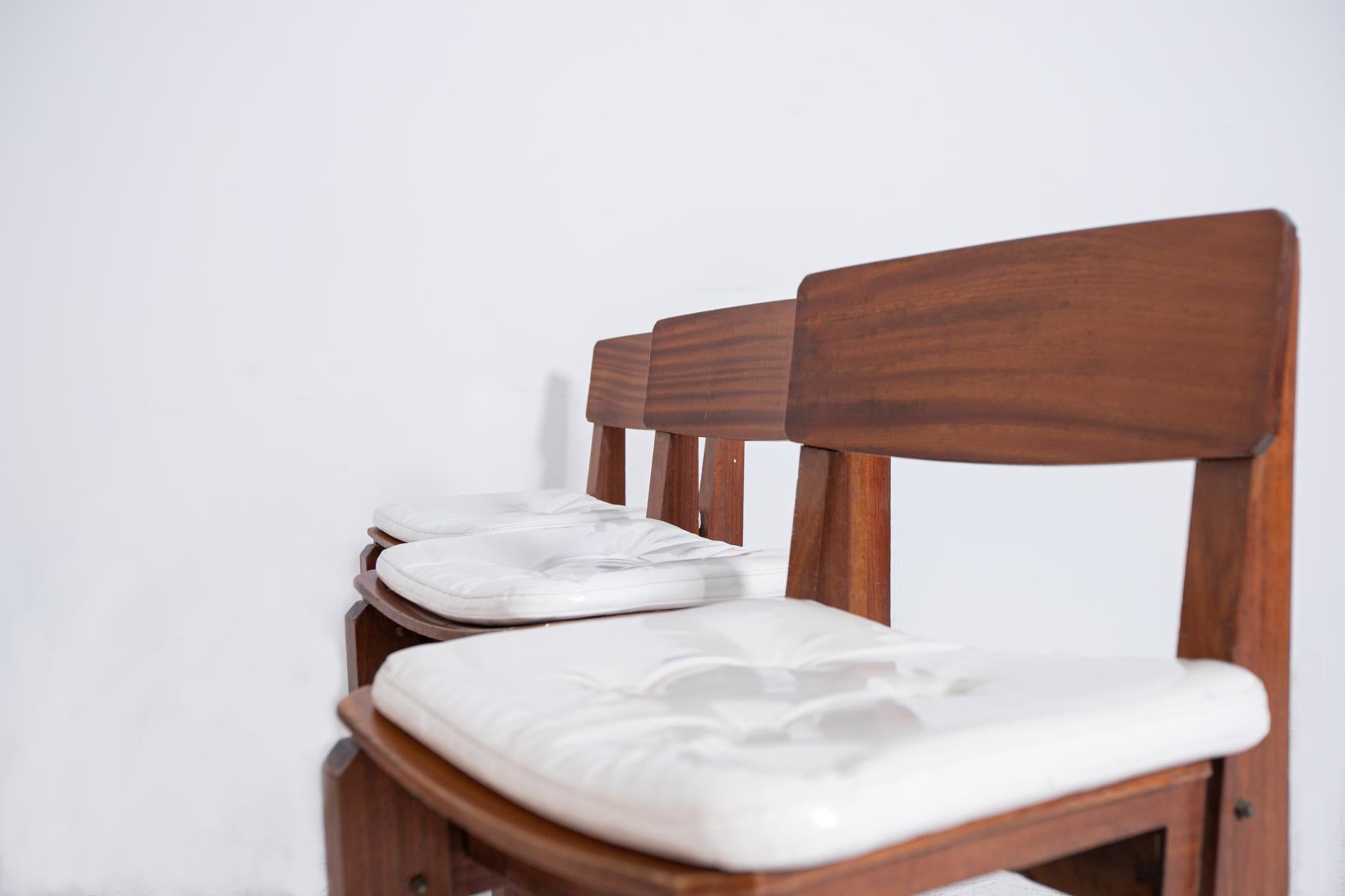 Set of Six Italian Chairs by Arch. Vito Sangirardi for Pallante shop, Bari For Sale 1