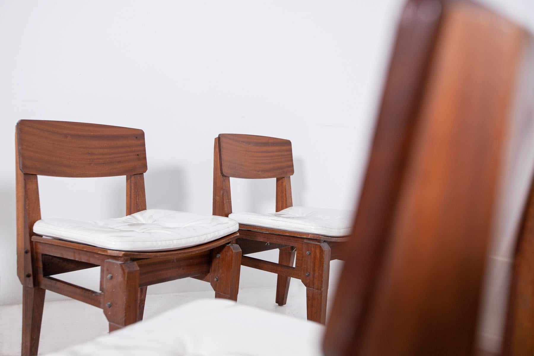 Set of Six Italian Chairs by Arch. Vito Sangirardi for Pallante shop, Bari For Sale 2