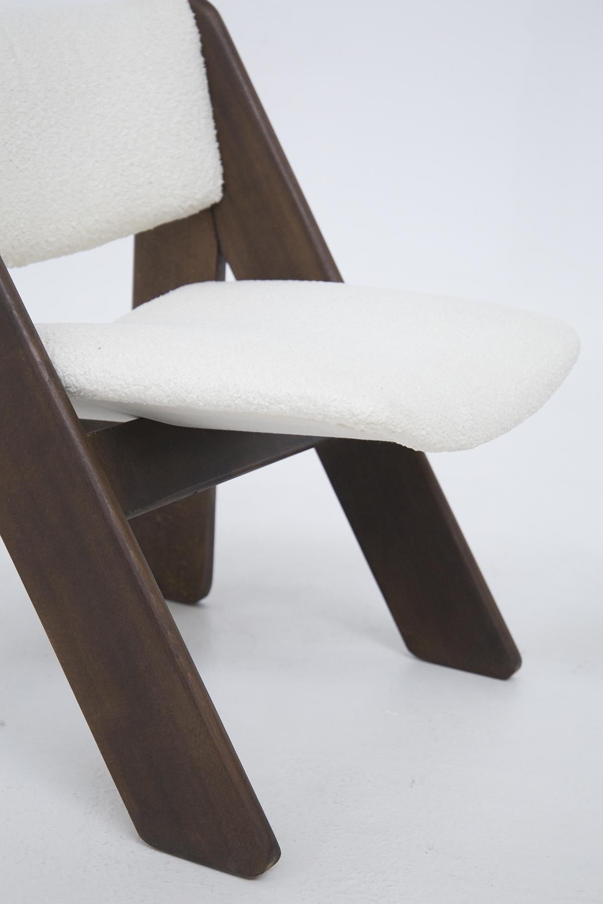 Set Sechs italienische Stühle von Gigi Sabadin für Stilwood aus weißem Bouclè 9