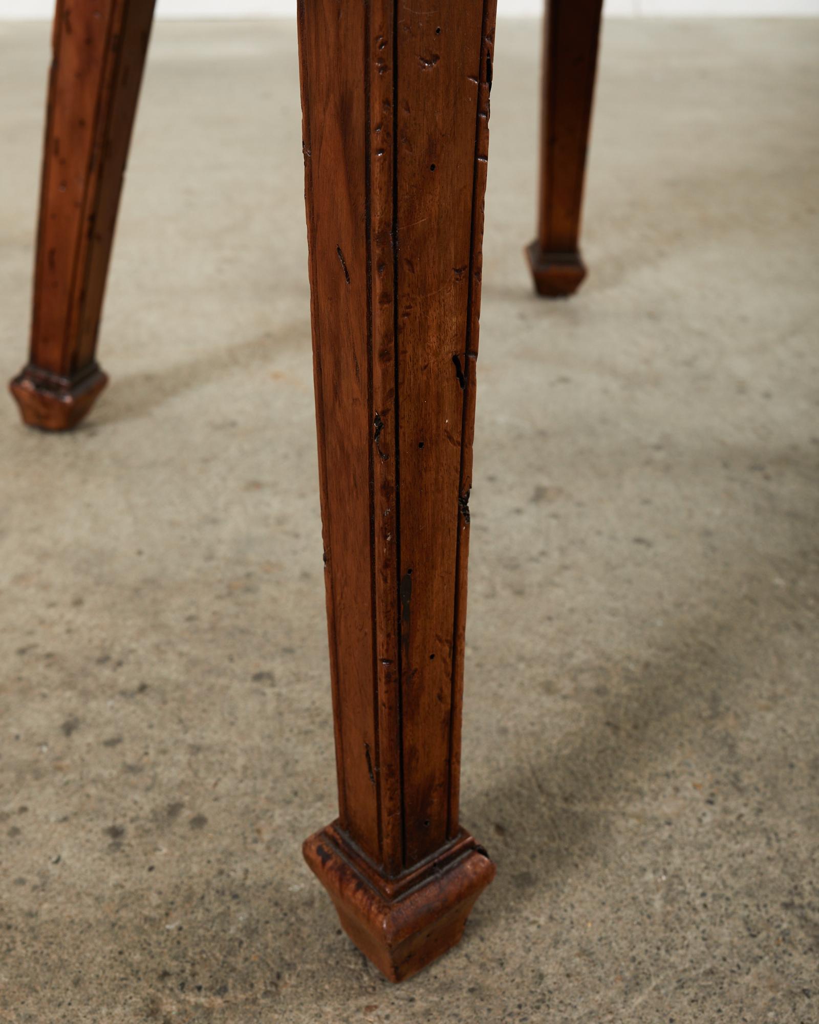 Set of Six Italian Chippendale Style Walnut Dining Chairs For Sale 10