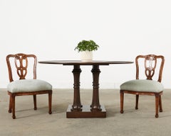 Set of Six Italian Chippendale Style Walnut Dining Chairs
