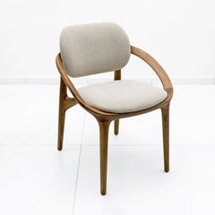 Lot de six chaises de salle à manger contemporaines italiennes à l'assise sculpturale incurvée