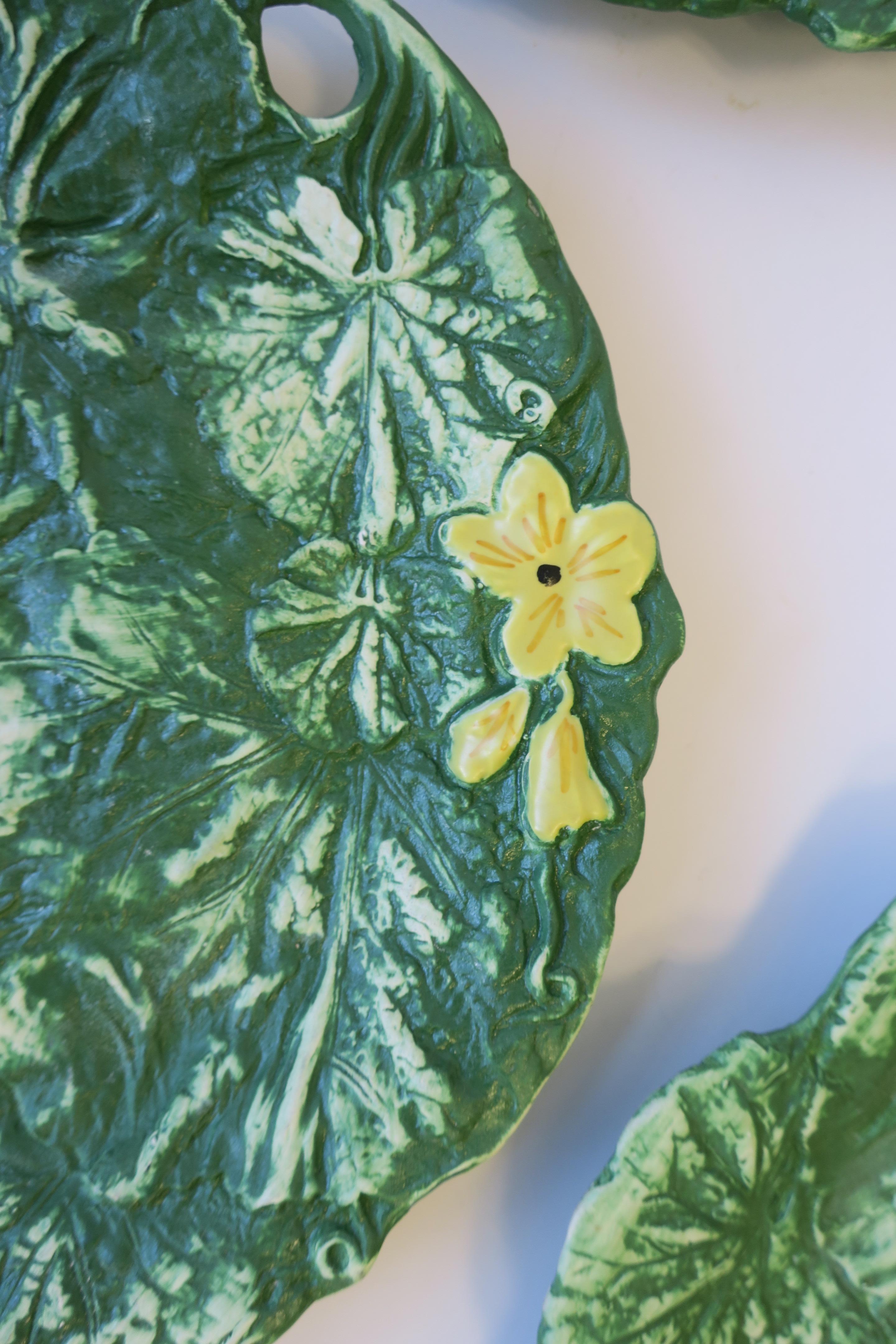 Assiettes à fleurs jaunes et à feuilles vertes de créateur italien, lot de 6 Bon état - En vente à New York, NY