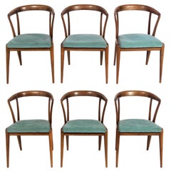 Ensemble de six chaises à manger italiennes par Bertha Schaefer