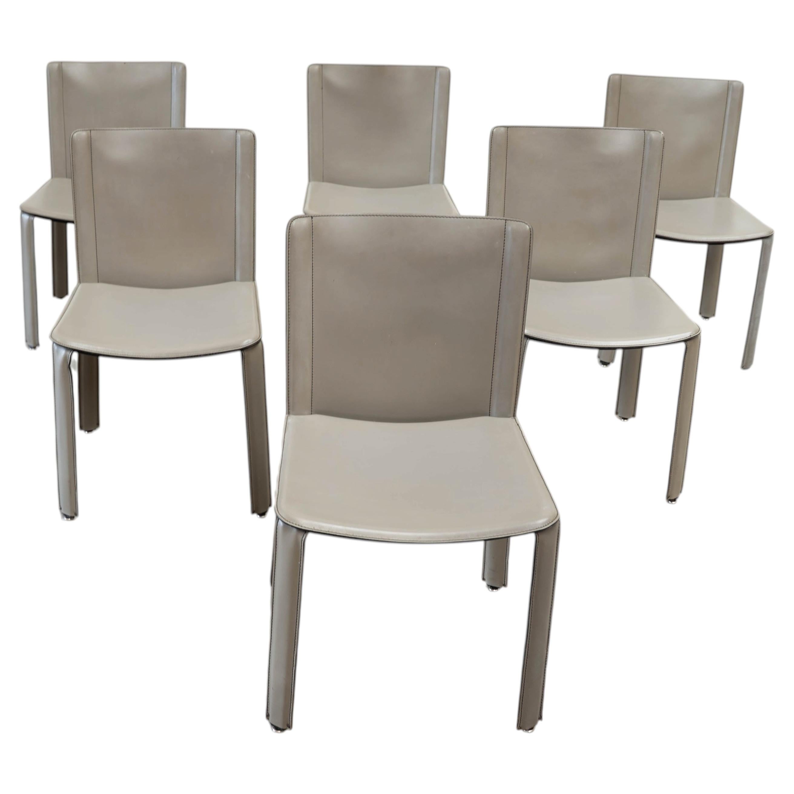 Set of six Italian dining chairs by Cidue