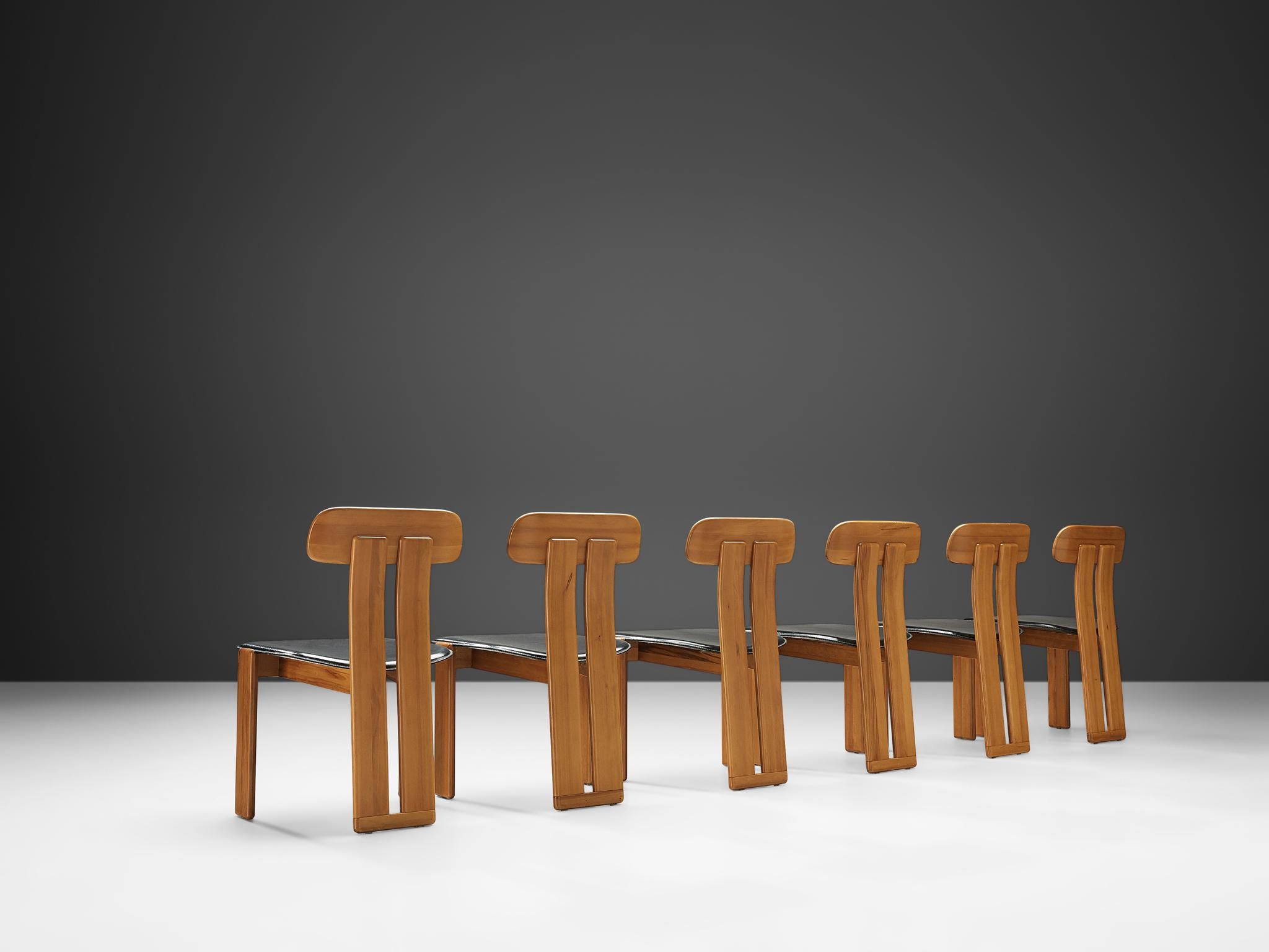 Mid-Century Modern Set of Six Italian Dining Chairs by Sapporo