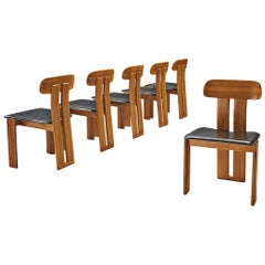 Ensemble de six chaises à manger italiennes par Sapporo