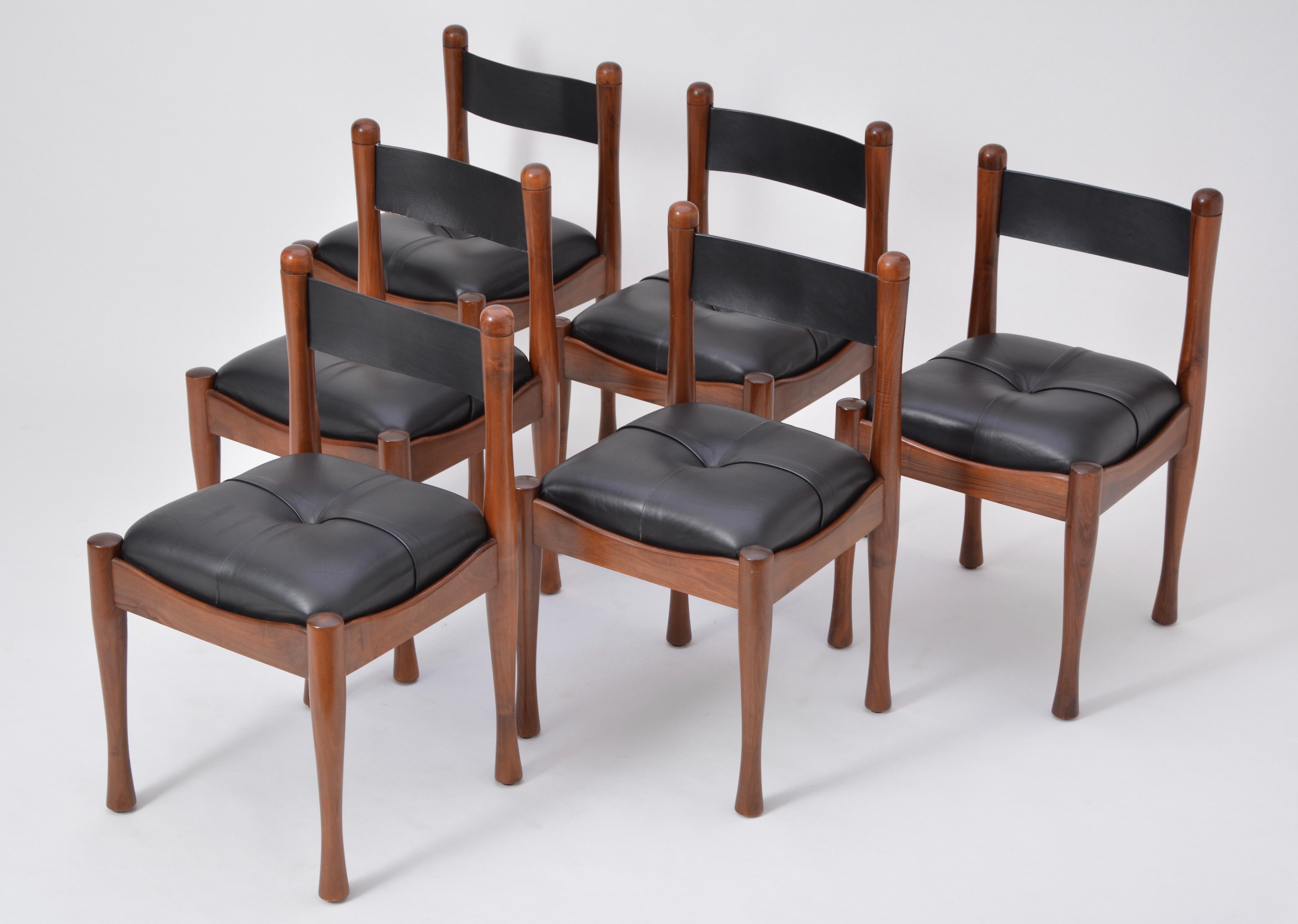 Set of six Italian Mid-Century dining chairs by Silvio Coppola for Bernini In Good Condition In Berlin, DE
