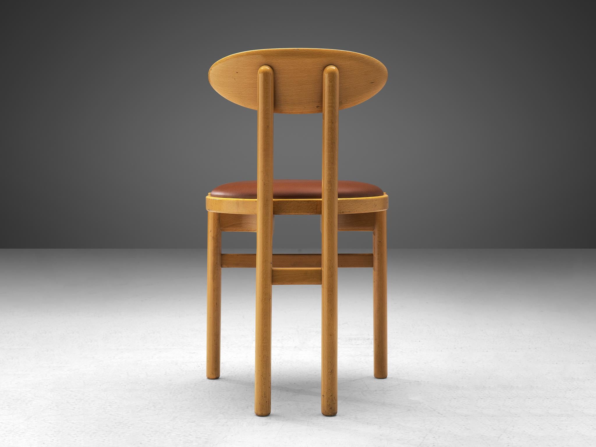 Italian Dining Chairs in Beech by Pozzi 4