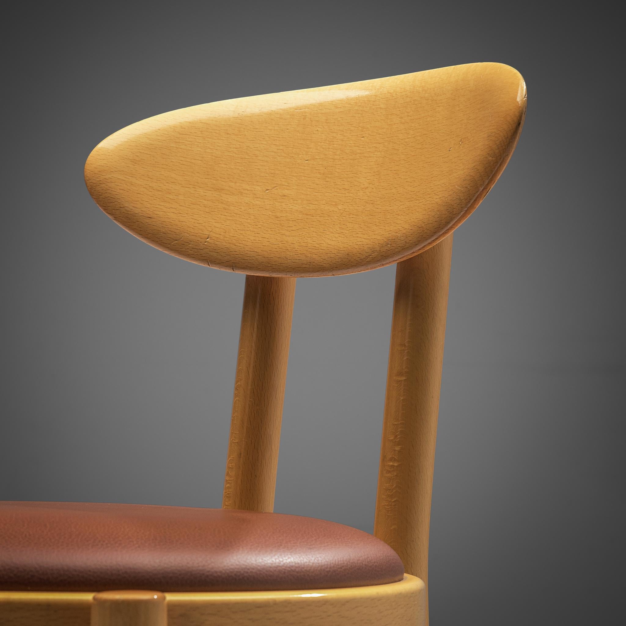 Italian Dining Chairs in Beech by Pozzi 5