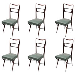 Set of Six Italian Dining Chairs in the Style of Ico Parisi