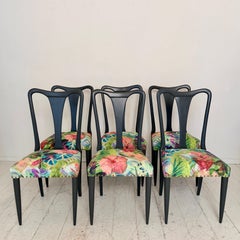 Set of Six Italian Dining Chairs in the Style of Osvaldo Borsani, Italy 1940s