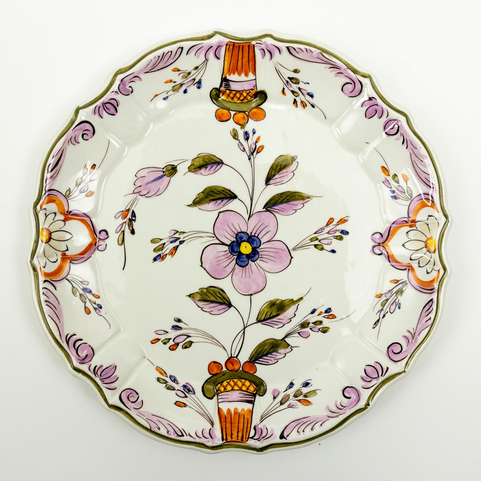 Set of Six Italian Floral Plates 2