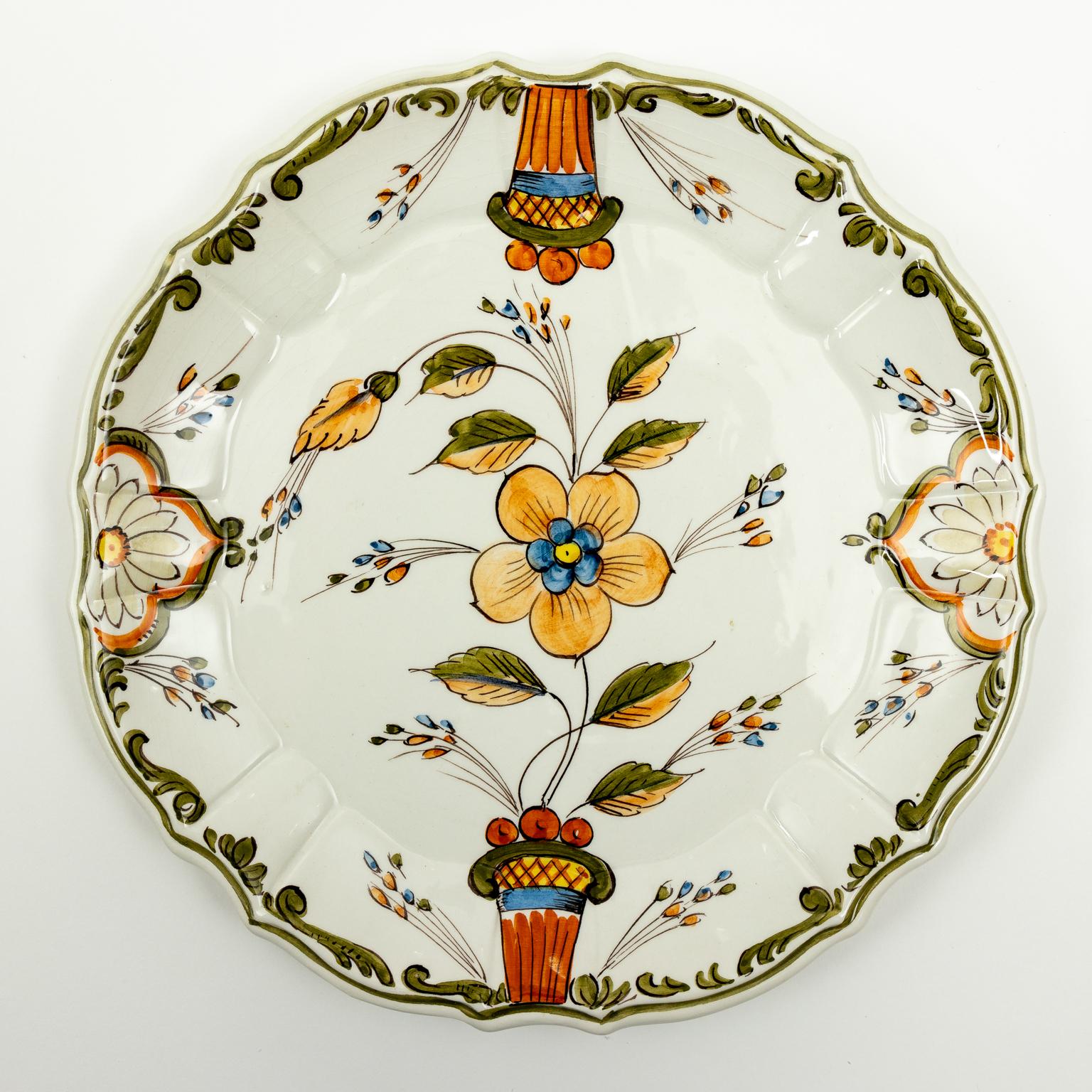 Set of Six Italian Floral Plates 3