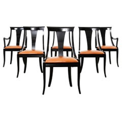 Vintage Set of Six Pietro Costantini Lacquered Gondola Dining Chairs