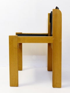 Set of Six Italian Leather Sling Chairs by Ibisco, 1970s