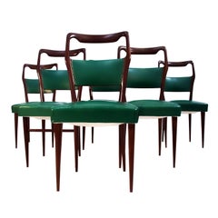 Mid-Century Italian Mahogany Dining Chairs by Vittorio Dassi, 1950s