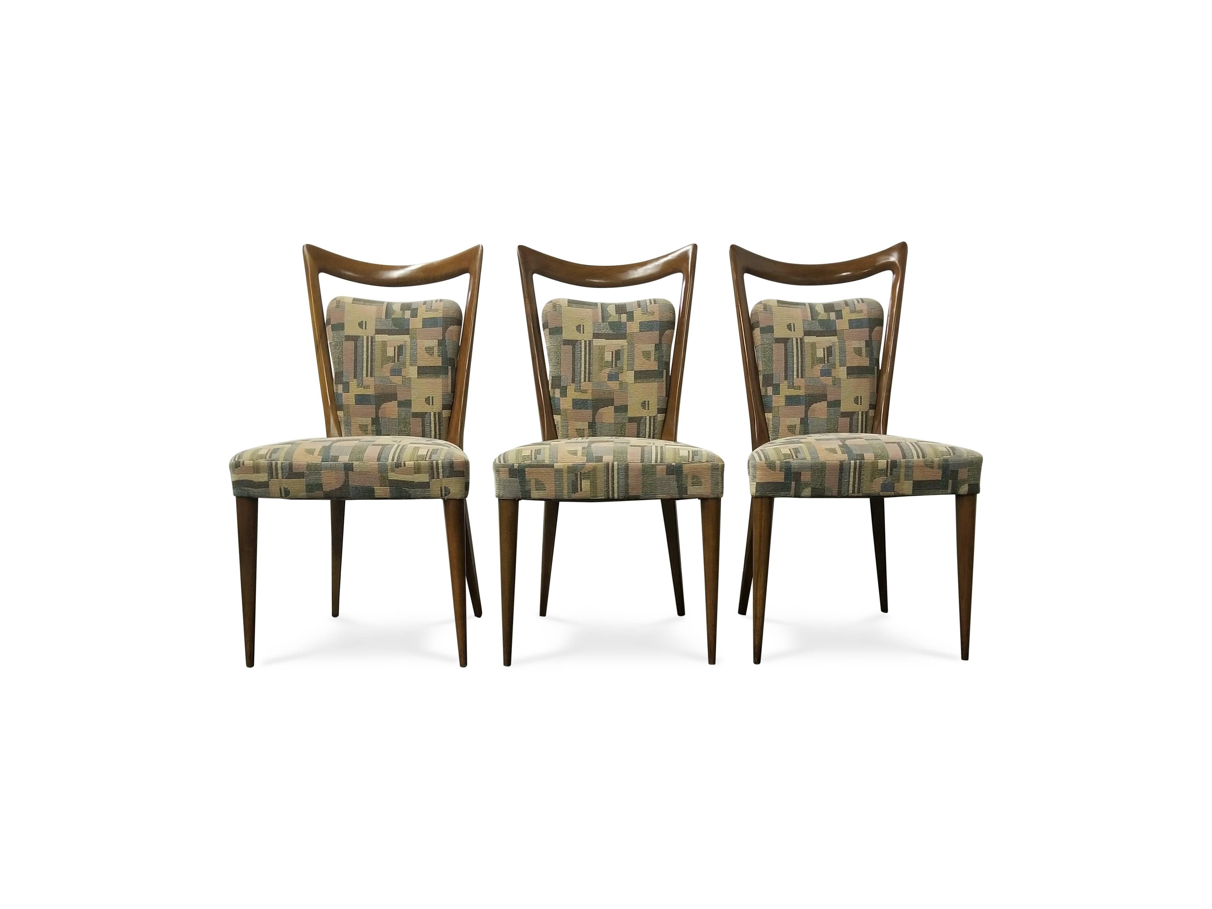 20th Century Set of Six Italian Melchiorre Bega Dining Chairs