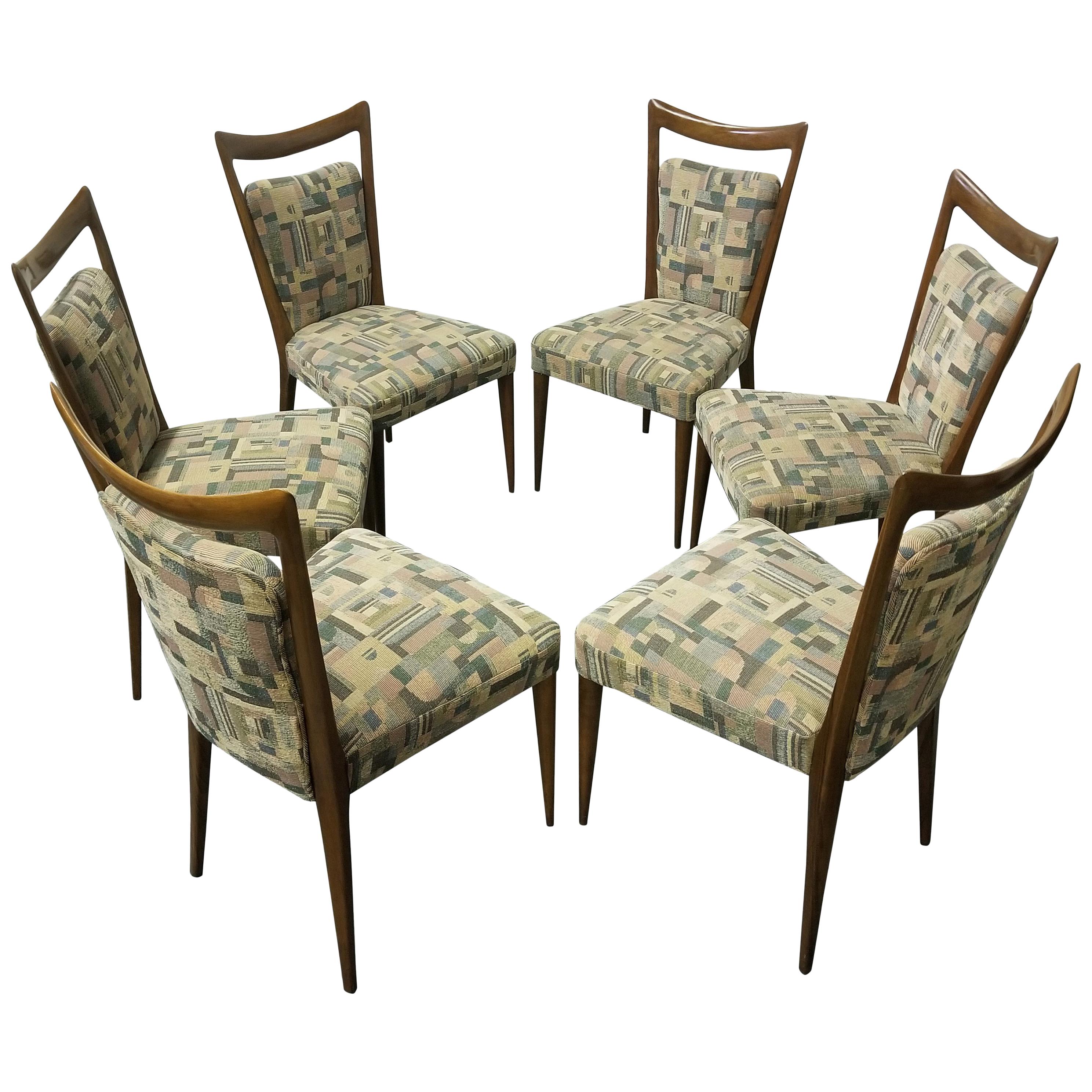 Set of Six Italian Melchiorre Bega Dining Chairs