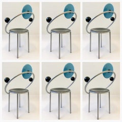 Set of Six Italian Memphis Dining Chairs by Michele De Lucchi