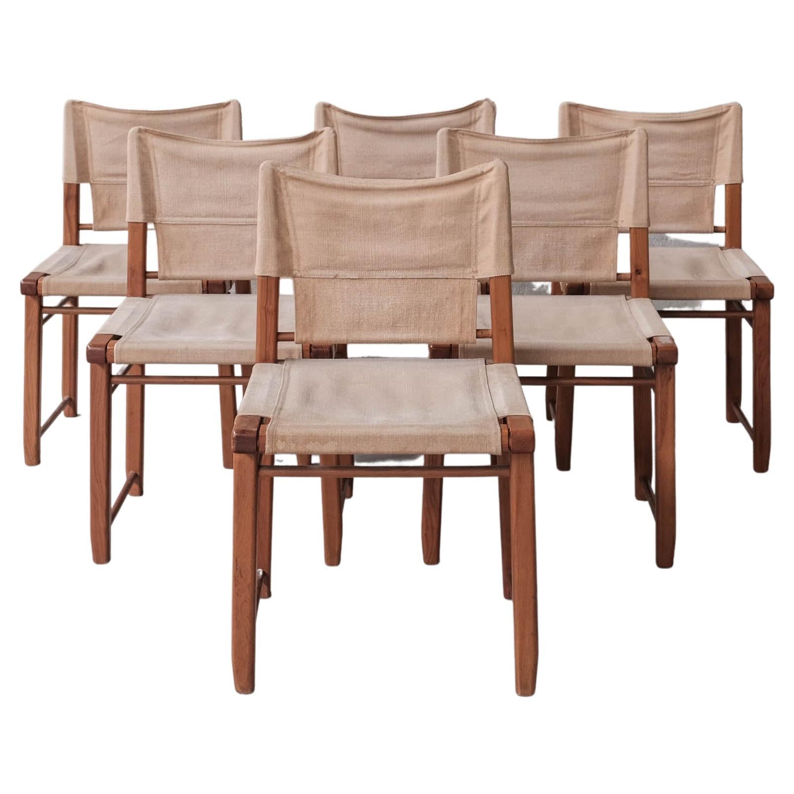Set of Six Italian Mid-Century Dining Chairs