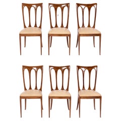 Set di sei sedie da pranzo italiane del Mid Century