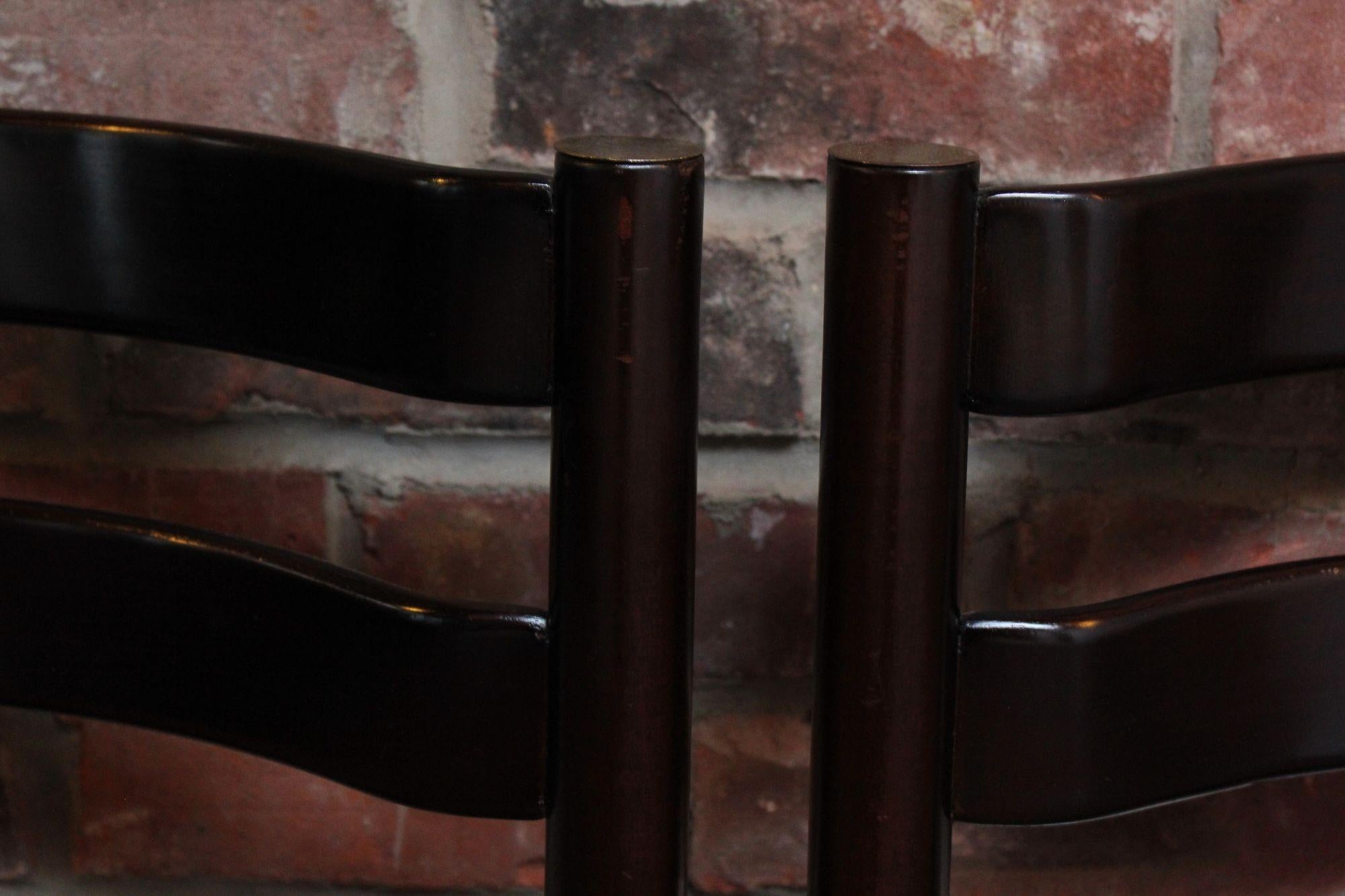 Set of Six Italian Modern Rosewood and Leather Dining Chairs by Luciano Frigerio For Sale 7