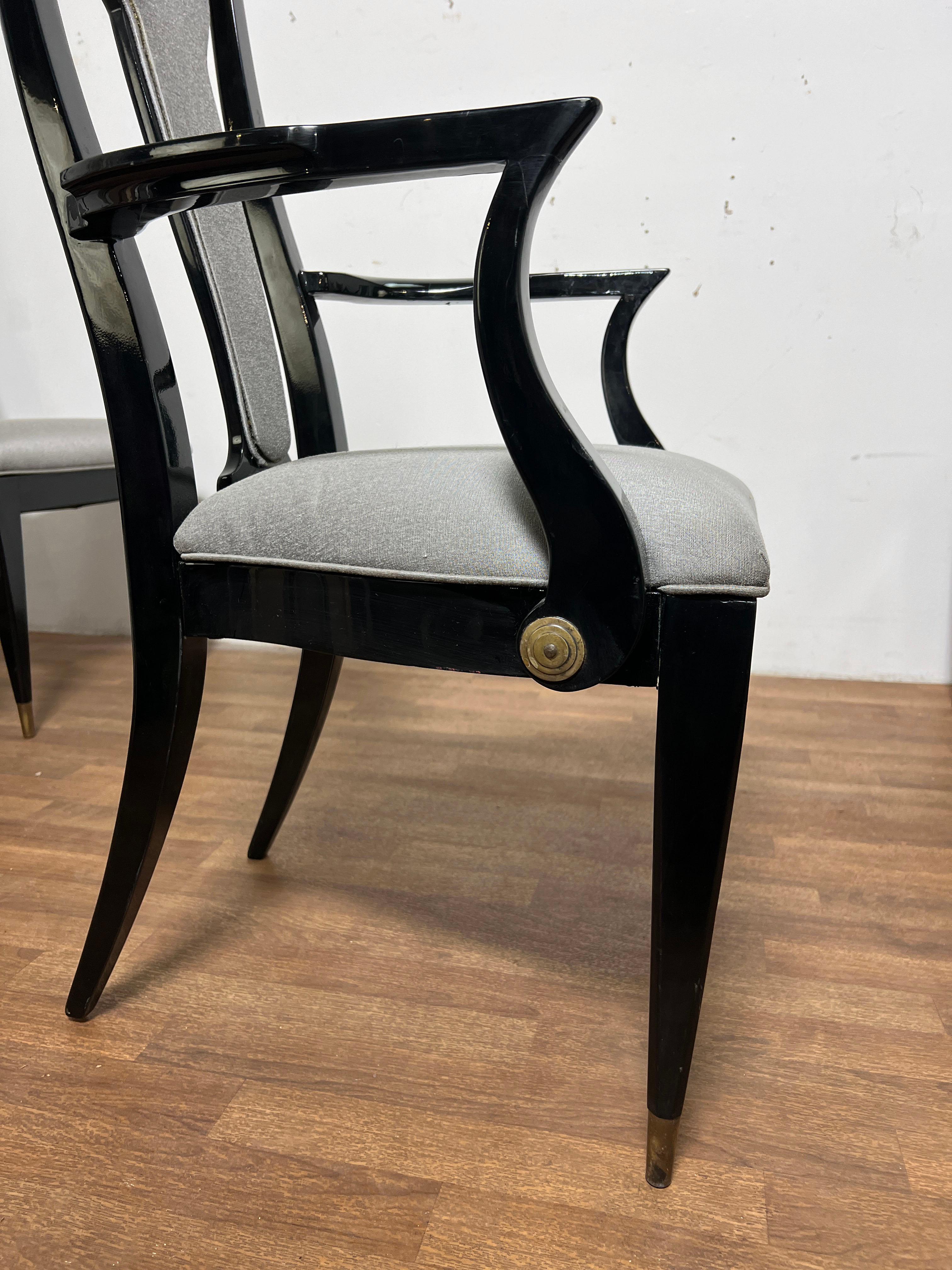 Mid-Century Modern Set of Six Italian Modern Style Dining Chairs from Ryan Korban Interior For Sale