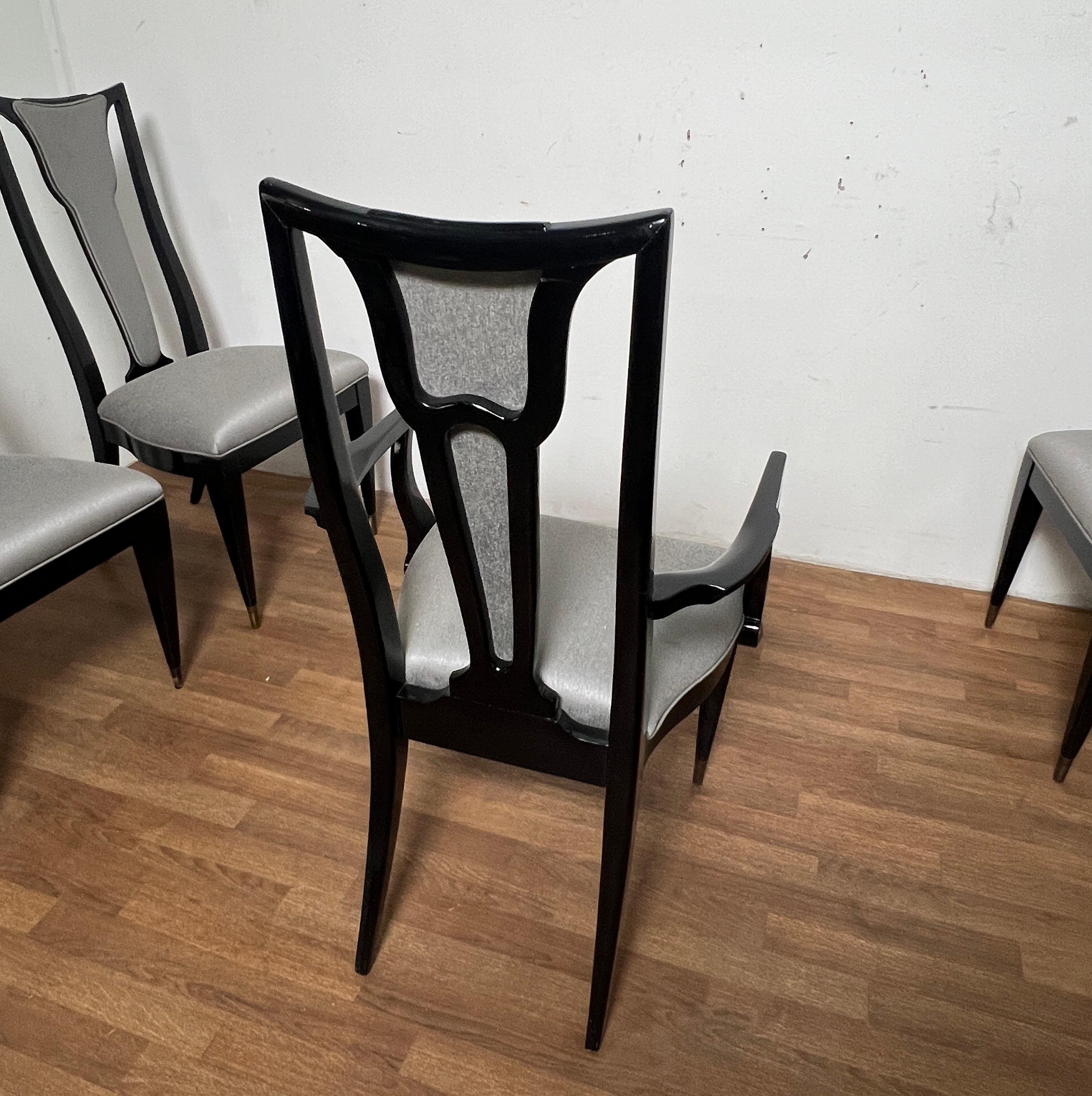 Set of Six Italian Modern Style Dining Chairs from Ryan Korban Interior In Good Condition For Sale In Peabody, MA
