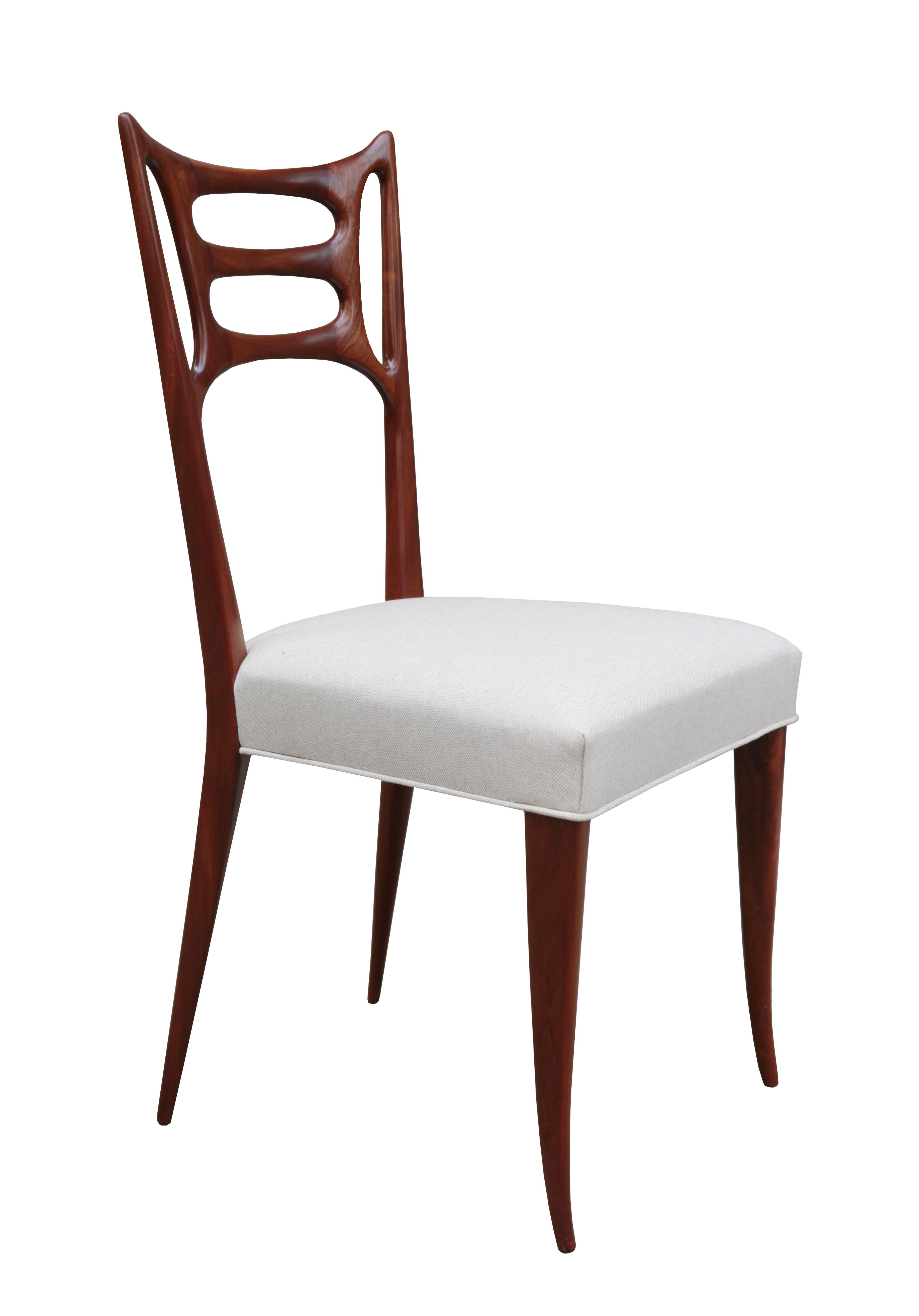 Mid-Century Modern Set of Six Italian Modernist Dining Chairs
