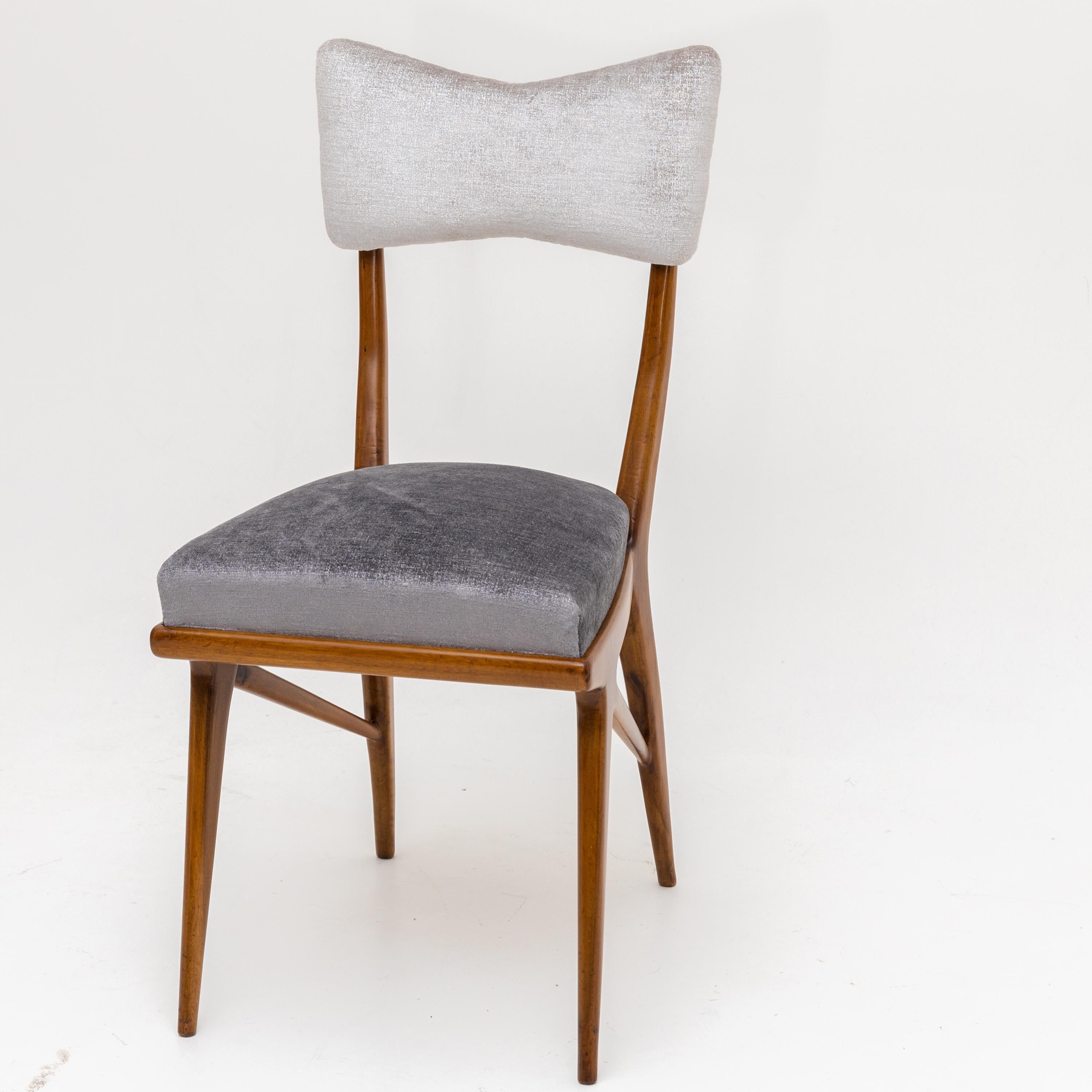 Upholstery Set Of Six Italian Modernist Dining Chairs