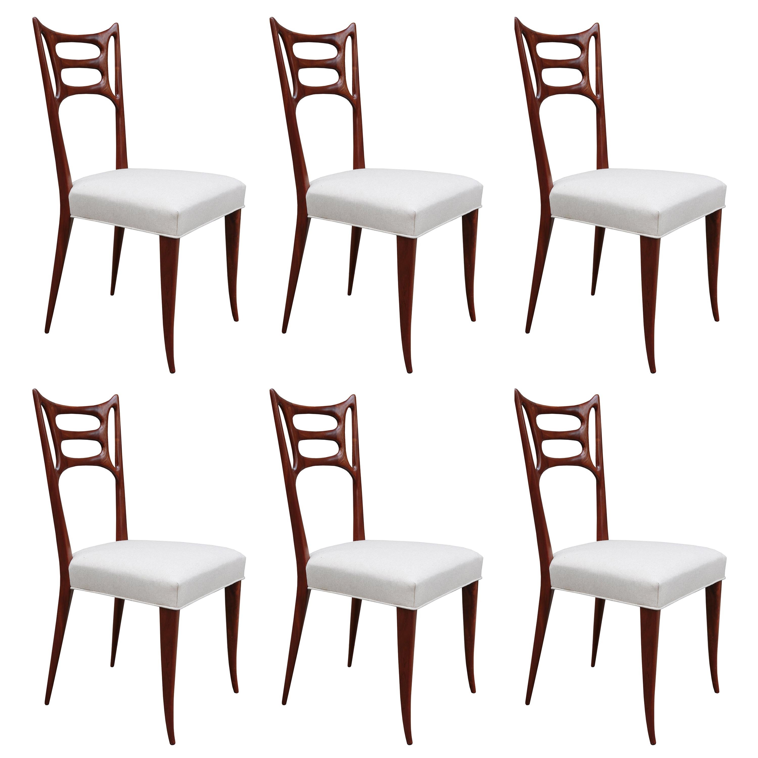 Set of Six Italian Modernist Dining Chairs