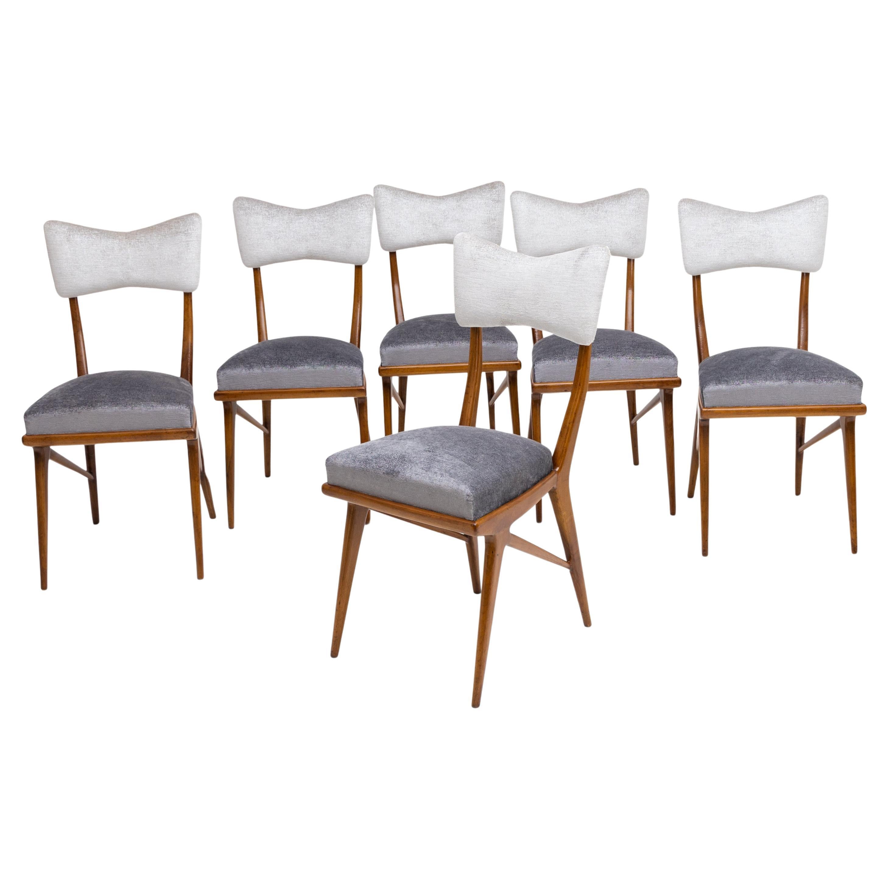 Set Of Six Italian Modernist Dining Chairs