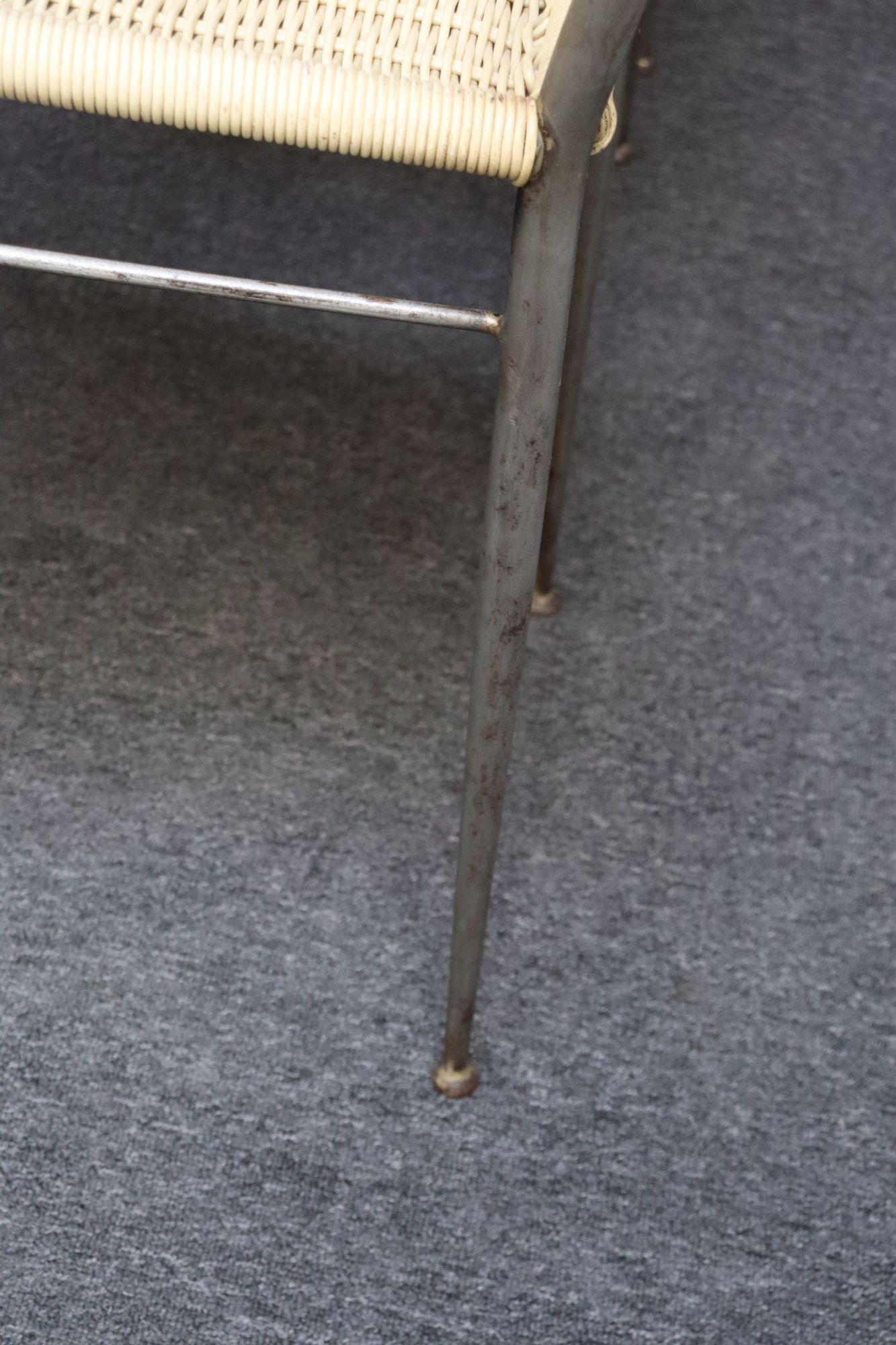 Ensemble de six chaises de salle à manger italiennes modernistes en acier et laiton d'après Gio Ponti en vente 13