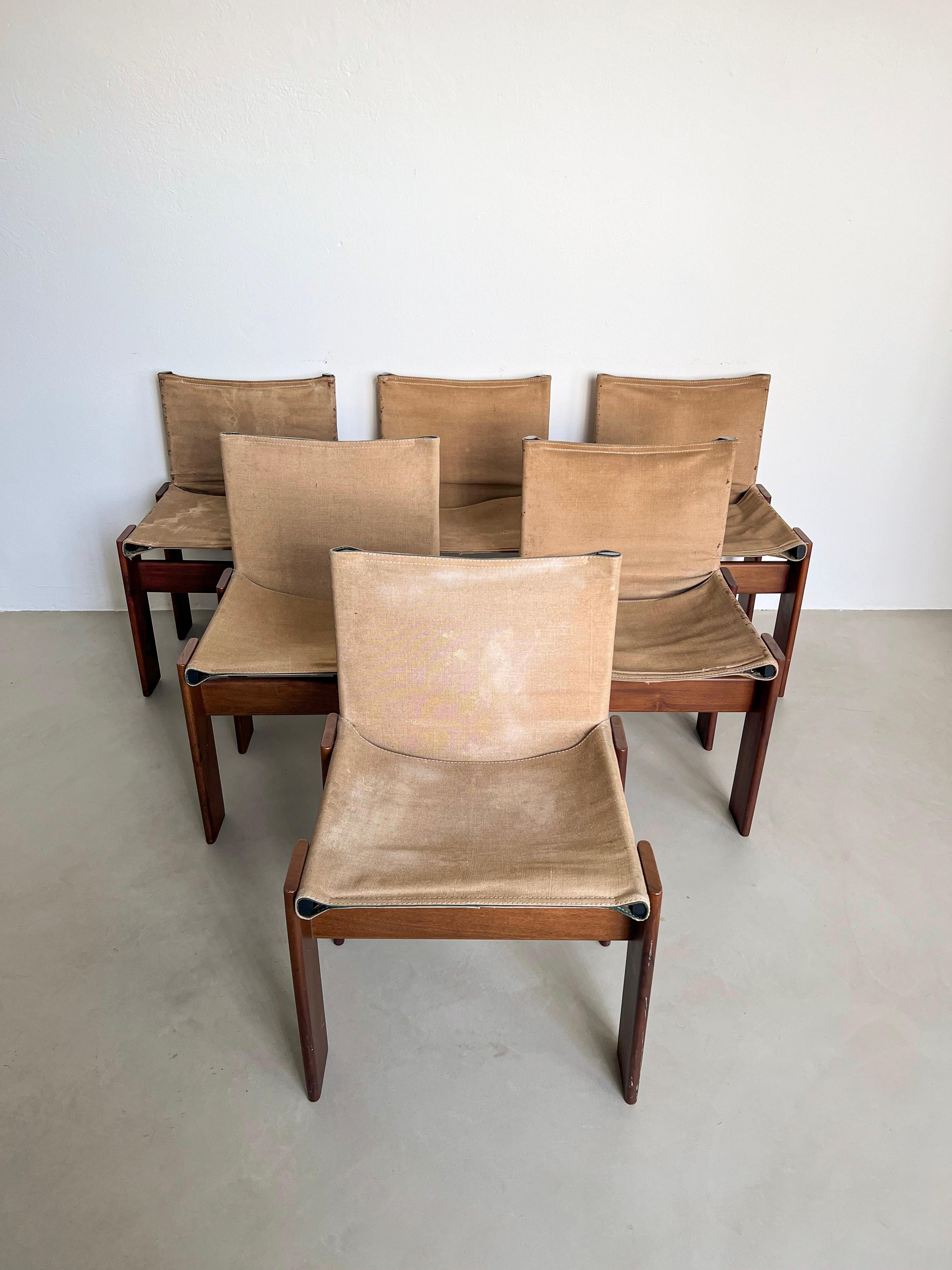 6 Dining Chairs - Monk by Afra e Tobia Scarpa 

Offered for sale is a rare set of six 