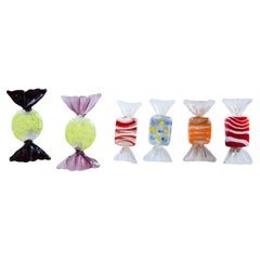 Set di sei gocce di caramelle in vetro Pop Art di Murano, anni '60