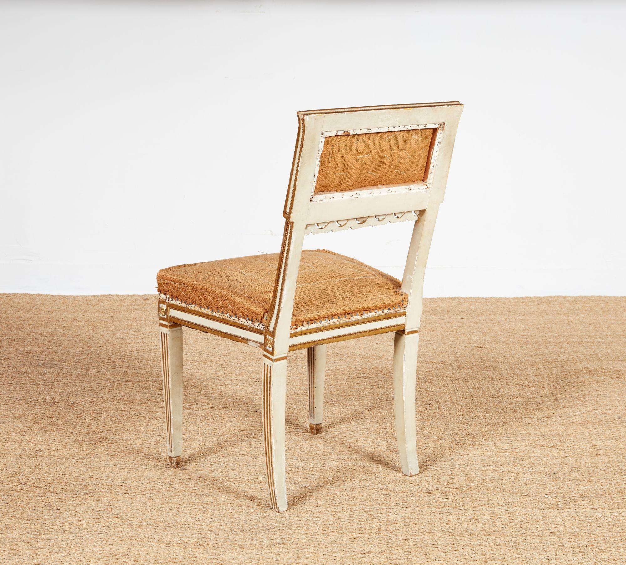 Set of Six Italian Neoclassical Dining Chairs For Sale 6
