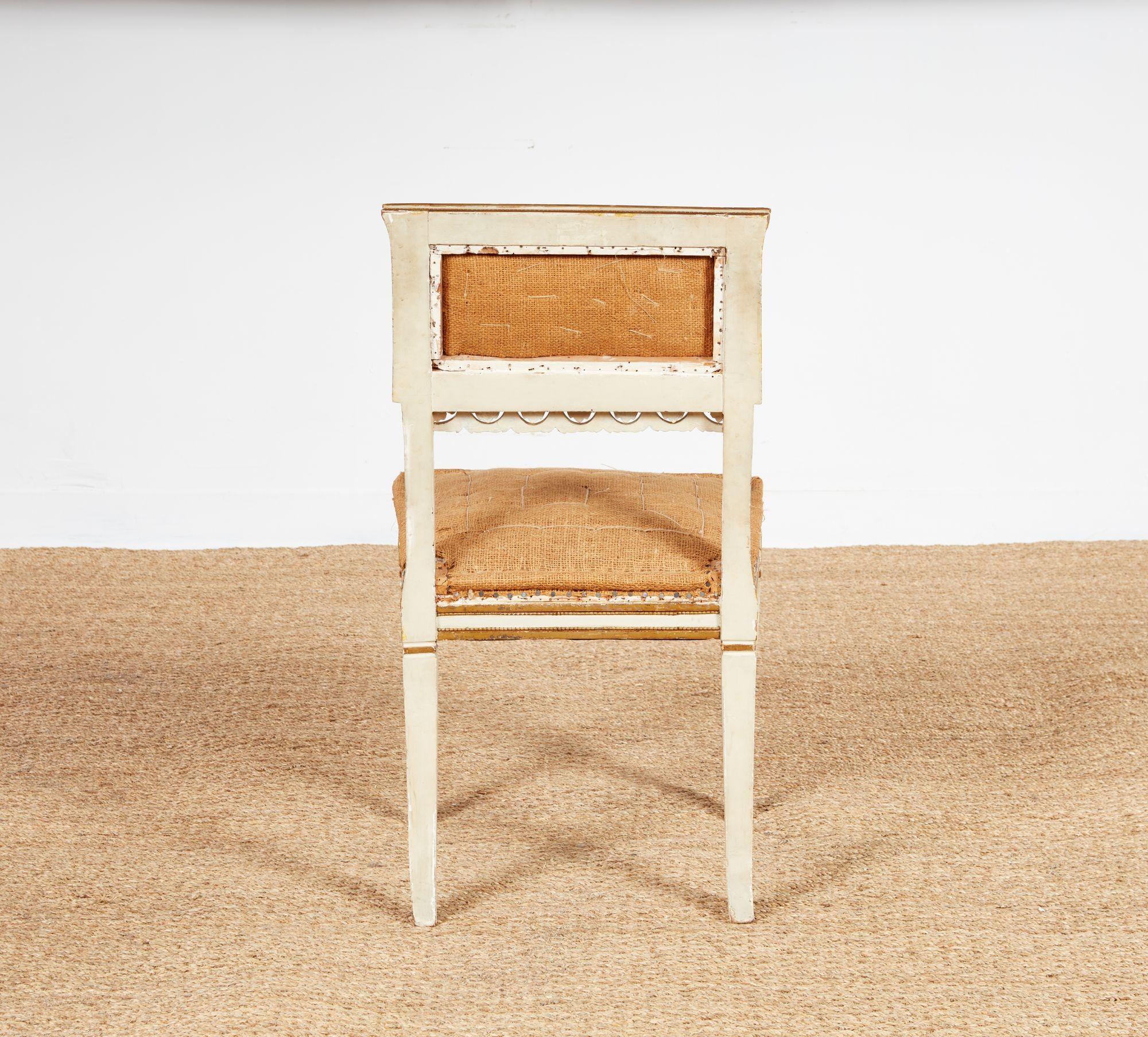 Set of Six Italian Neoclassical Dining Chairs For Sale 7