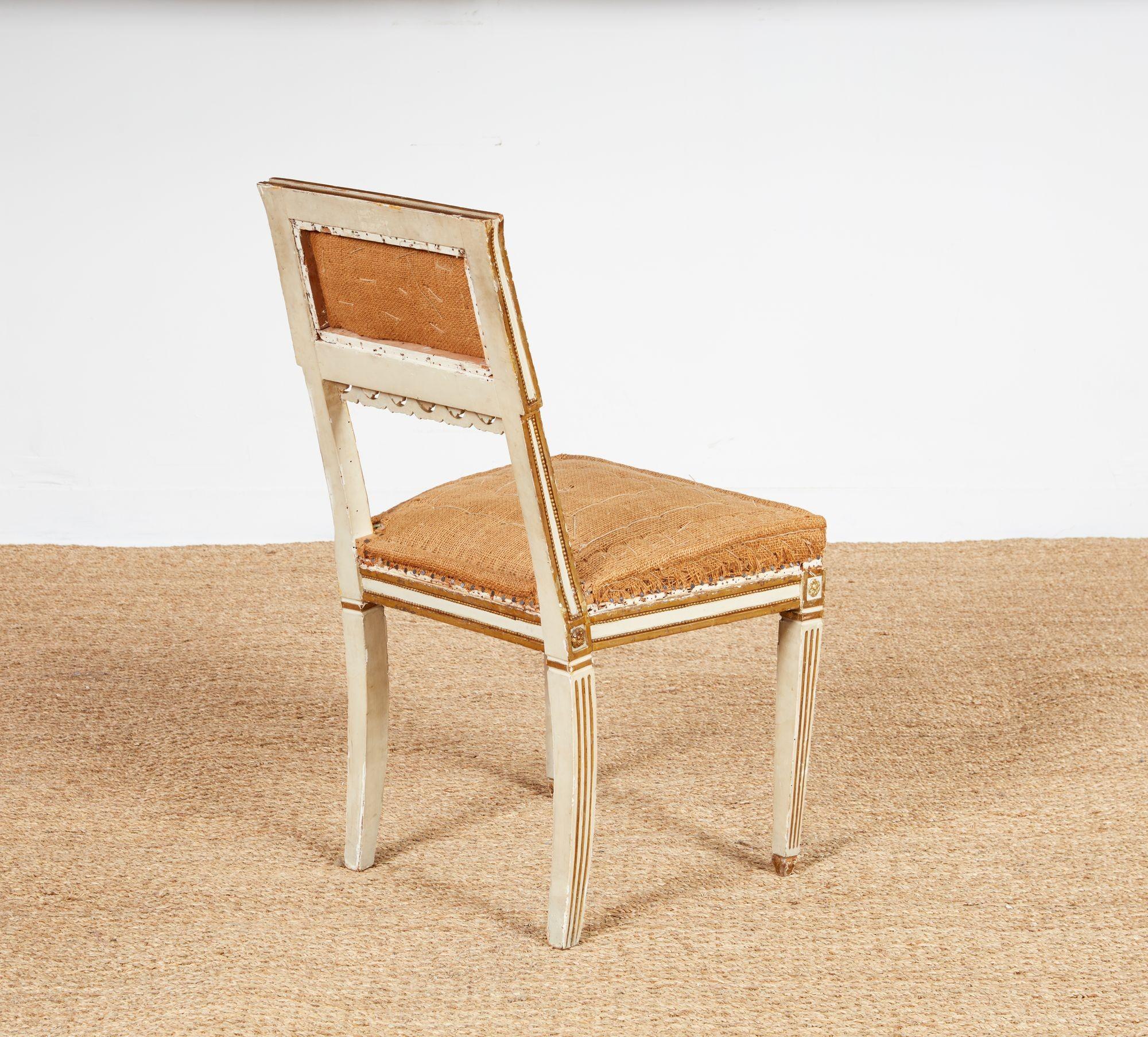 Set of Six Italian Neoclassical Dining Chairs For Sale 8