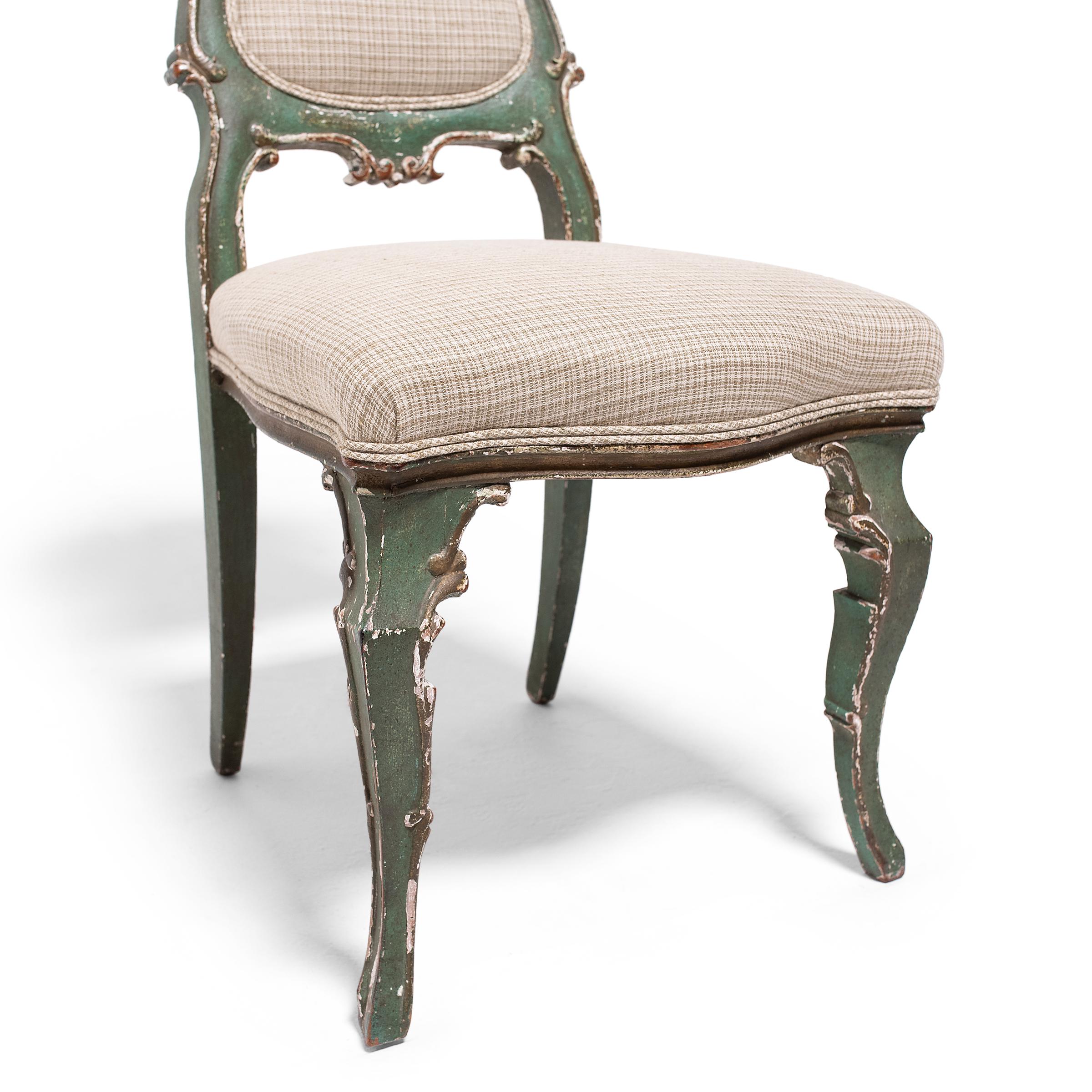 Set of Six Italian Painted Dining Chairs, C. 1800 2