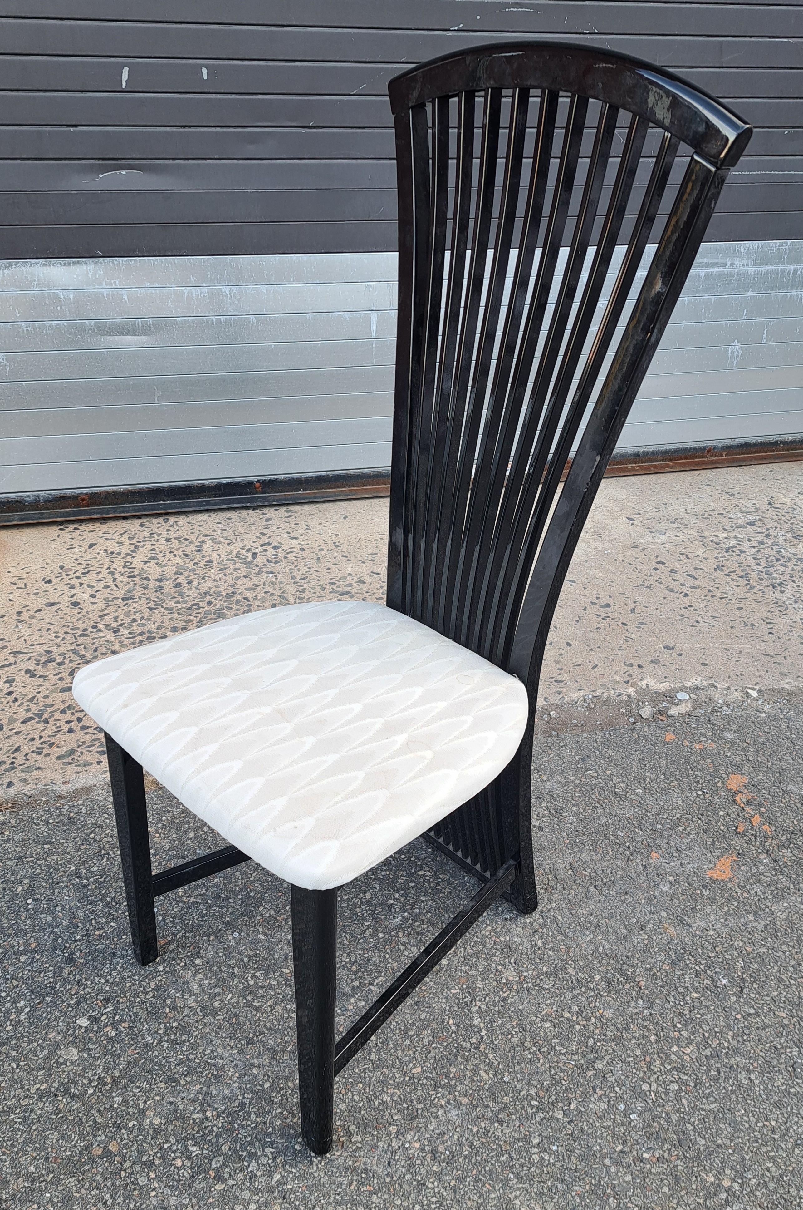 Post-Modern Set of Six Italian Pietro Costantini Style Black Dining Chairs For Sale