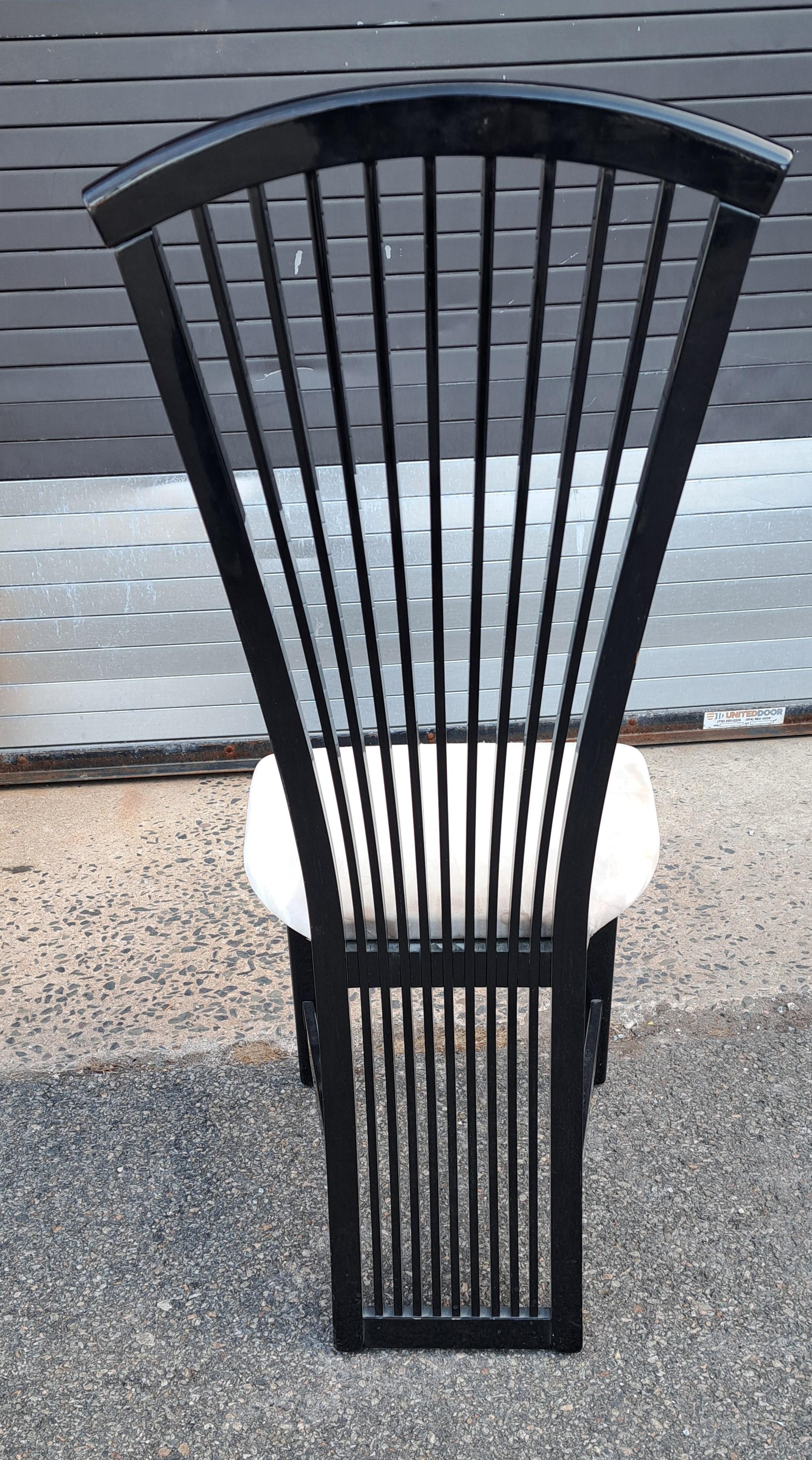 20th Century Set of Six Italian Pietro Costantini Style Black Dining Chairs For Sale