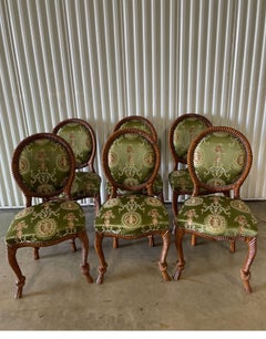 Set of Six Italian Rope & Tassel Dining Room Side Chairs