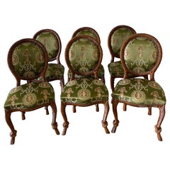 Set of Six Italian Rope & Tassel Dining Room Side Chairs