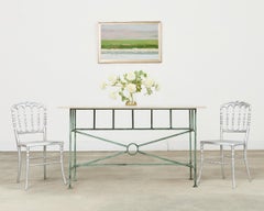 Set of Six Italian Silvered Iron Chiavari Dining Chairs