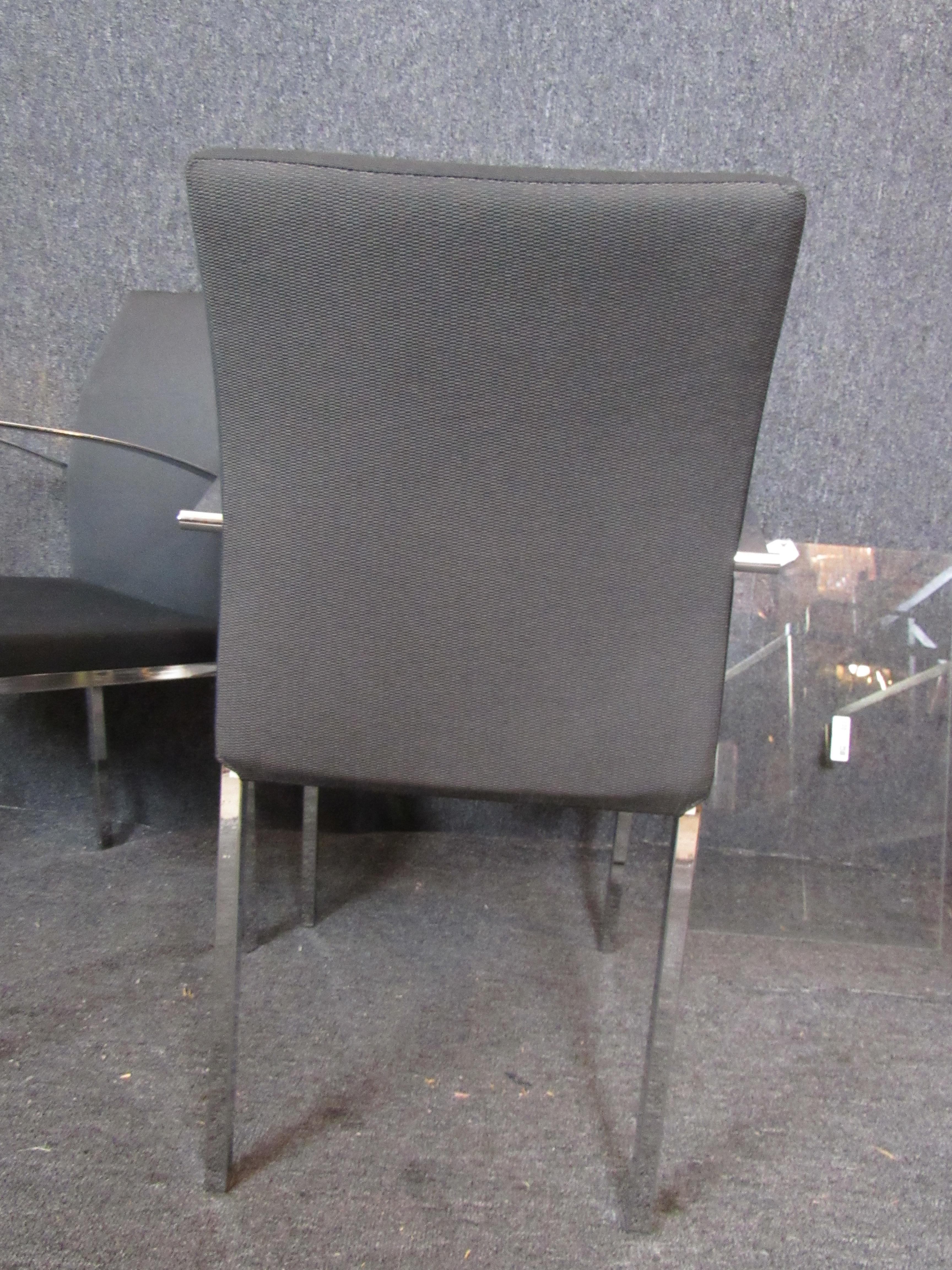 Set of Six Italian Upholstered Dining Chairs For Sale 2