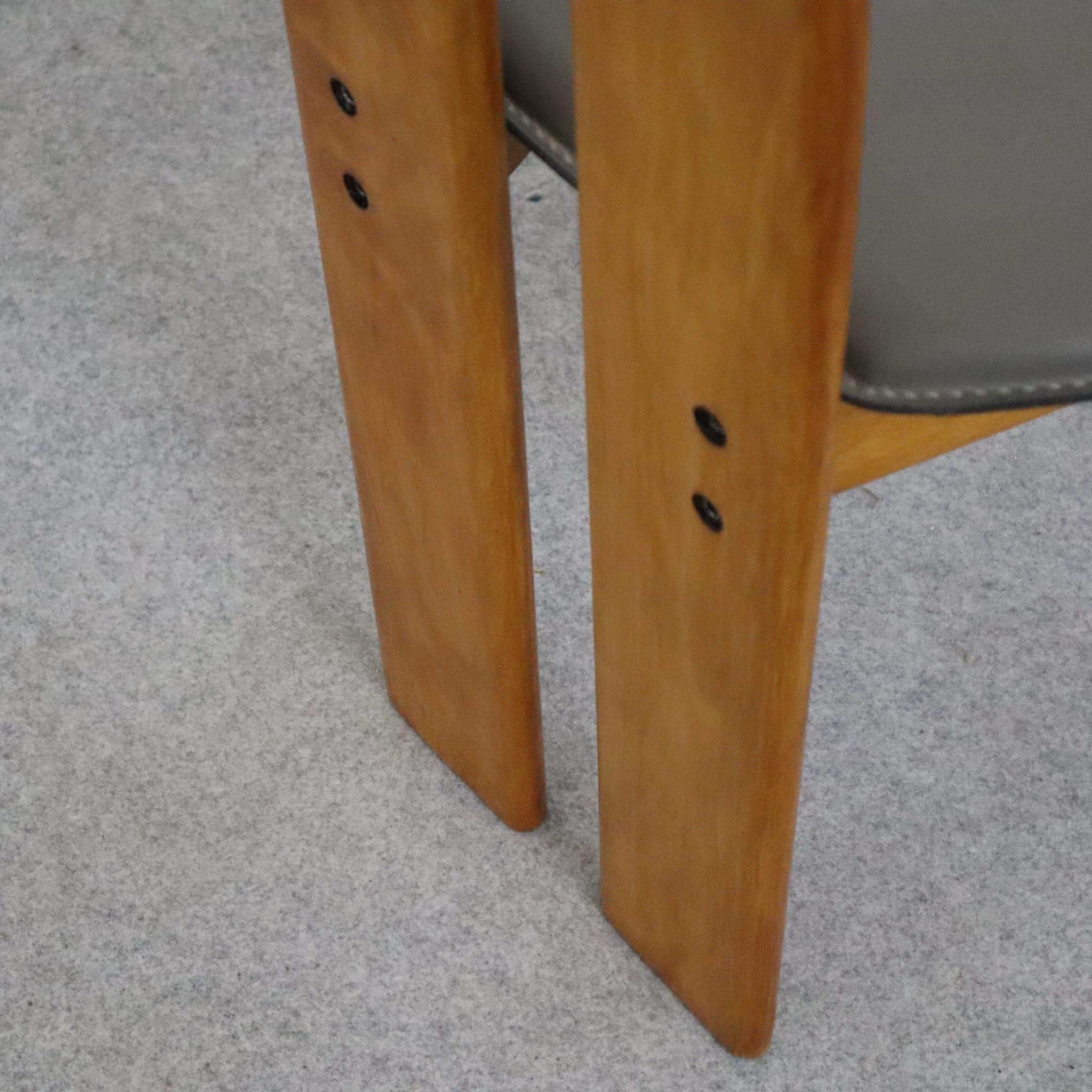 Set of six italian wood chairs by Mario Marenco for Mobil Girgi, Italy, 1970s For Sale 3