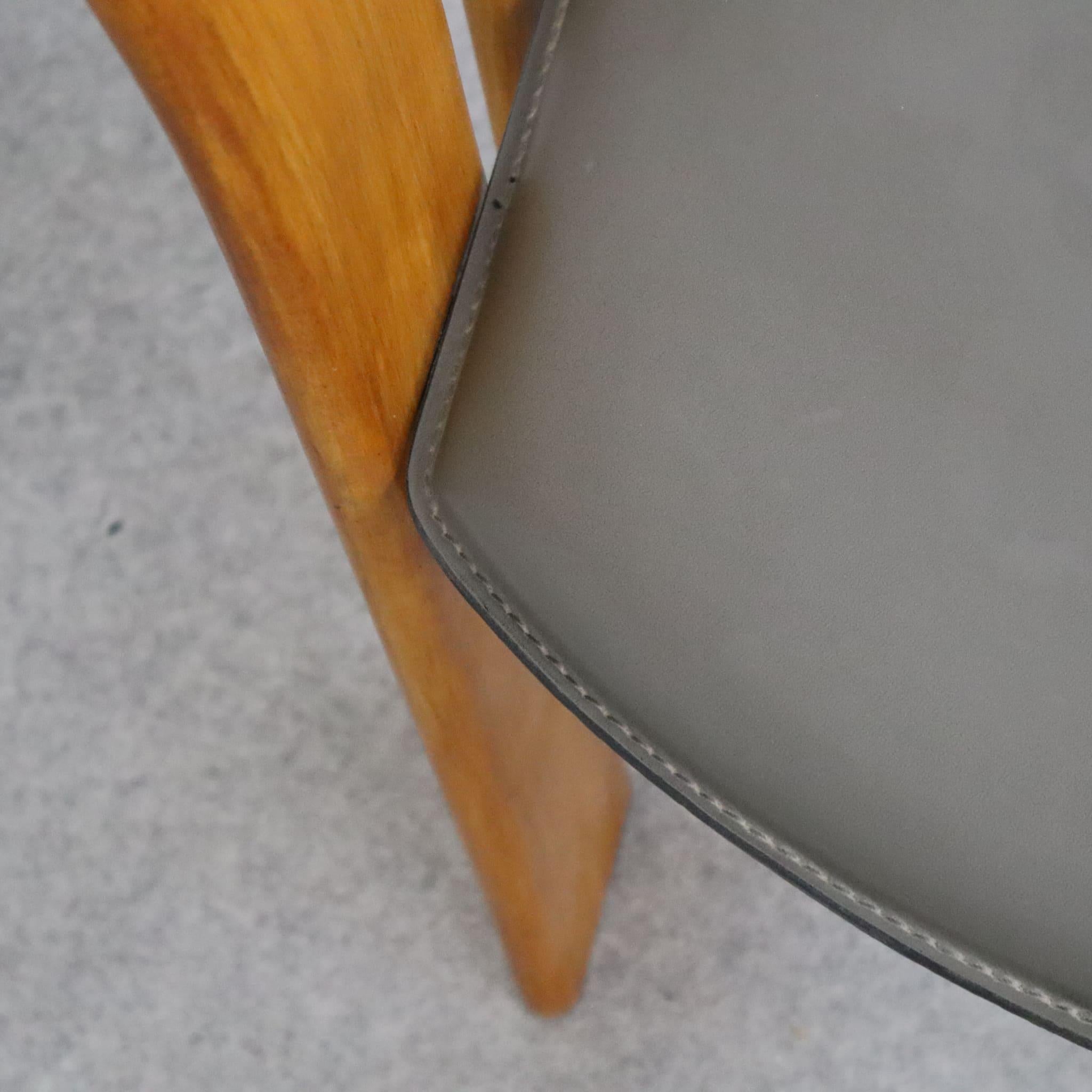 Set of six italian wood chairs by Mario Marenco for Mobil Girgi, Italy, 1970s For Sale 1