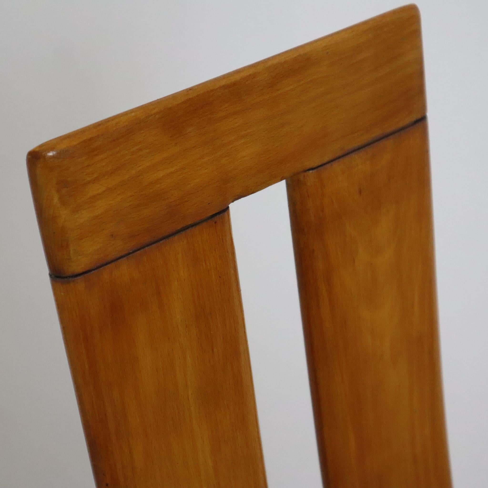 Set of six italian wood chairs by Mario Marenco for Mobil Girgi, Italy, 1970s For Sale 2